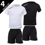 2/6 Pack Plus Size Men's Quick-drying Short-sleeved Shorts Suit Men's Leisure Sports Running Fitness T-shirt Joker Shorts Teen
