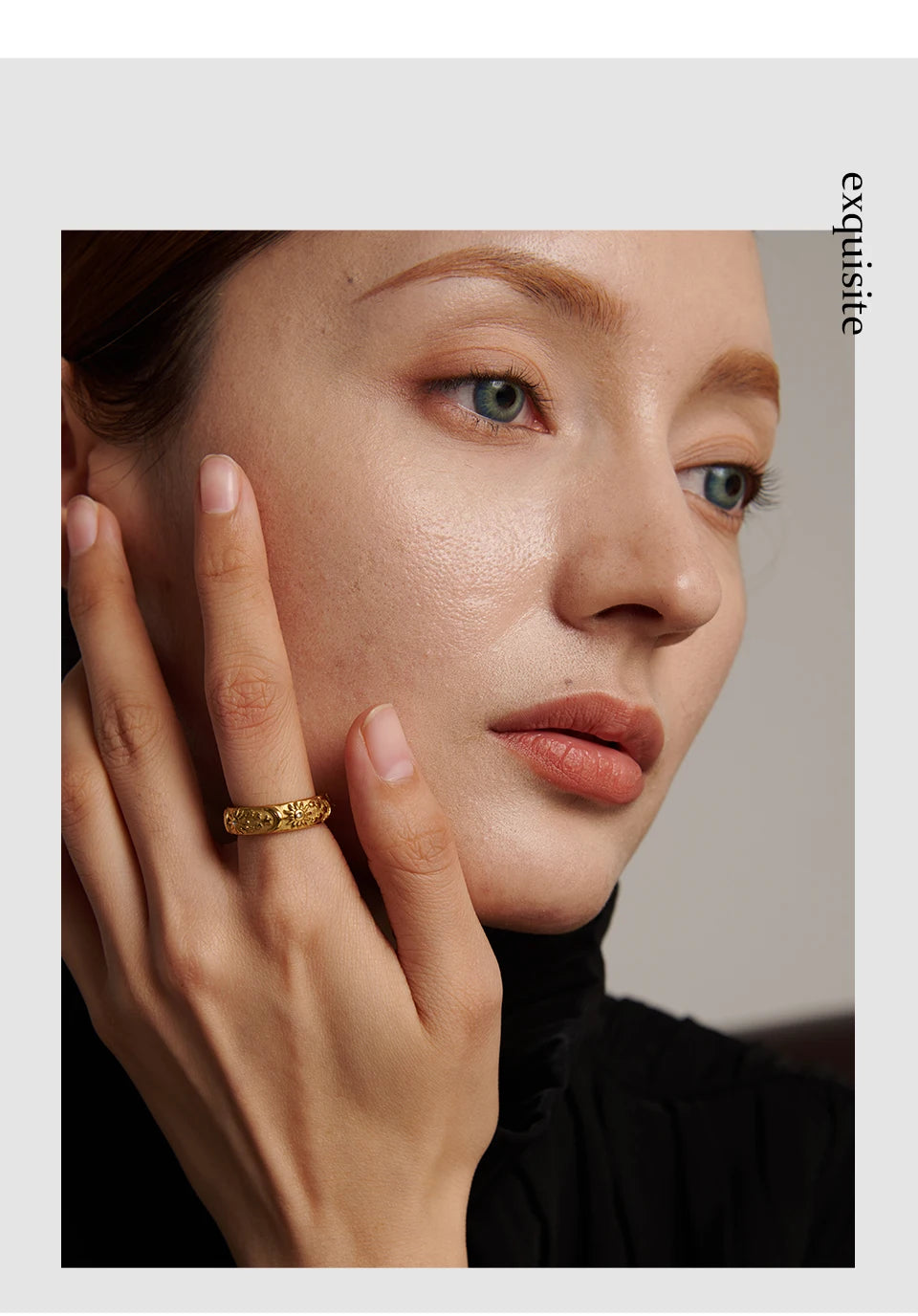 Yhpup Sun Star Moon Ring Stainless Steel Jewelry Stylish Metal Celestial Women Ring joyería acero inoxidable mujer Gift New