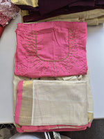 Kerala Half Saree Set – Blush Pink