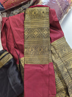 Midnight Vasudha Half Saree Set (Black & Wine)