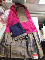 Vaidehi Royale Half Saree Set – Navy Blue & Magenta
