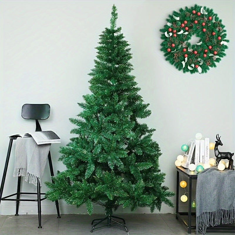 6ft/1.8m Christmas Tree Traditional Artificial Green Xmas Tree 850 Tips With Metal Stand For Home & Office - Perfect For Holiday Parties, Mall Displays, And Hotel Decorations, No Power Needed, Green Pine Design