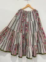 Blackfever Elegant Multicolour Stripe Tiered Maxi Skirt– Free Size