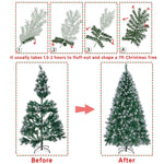 Costoffs Artificial Christmas Tree Snow Dusted Christmas Tree Hinged Lifelike Spruce Holiday Decorative Tree with Foldable Stand and PVC Tips