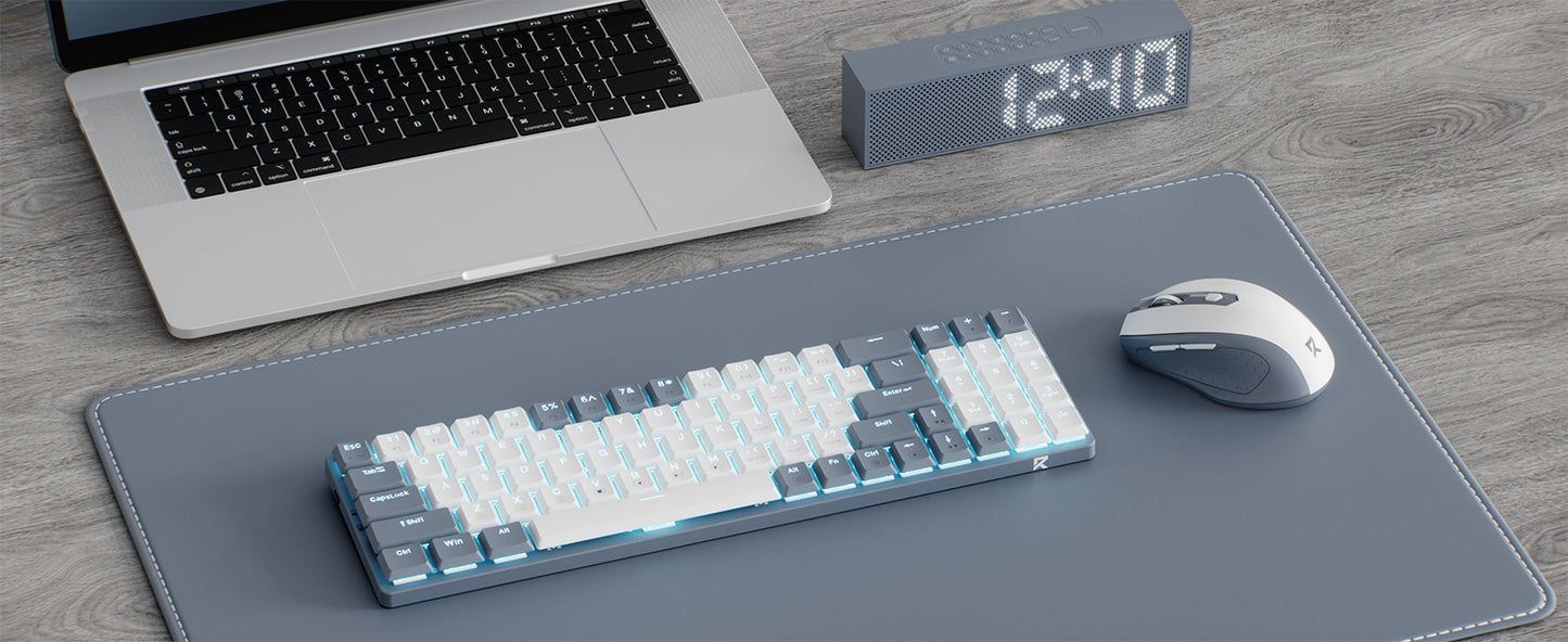 Redragon BS8772 Wireless Keyboard and Mouse Combo, 78 Keys 2.4Ghz Wireless Low-Profile Mechanical Keyboard w/ 2400 DPI Mouse
