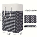 75L Large Laundry Basket with Extended Handle – Foldable Dirty Clothes Storage Bag, Gray Laundry Hamper for Bathroom, Bedroom, Dorm & Laundry Room