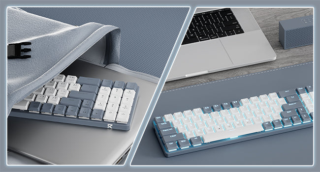 Redragon BS8772 Wireless Keyboard and Mouse Combo, 78 Keys 2.4Ghz Wireless Low-Profile Mechanical Keyboard w/ 2400 DPI Mouse