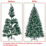 Costoffs Artificial Christmas Tree Snow Dusted Christmas Tree Hinged Lifelike Spruce Holiday Decorative Tree with Foldable Stand and PVC Tips